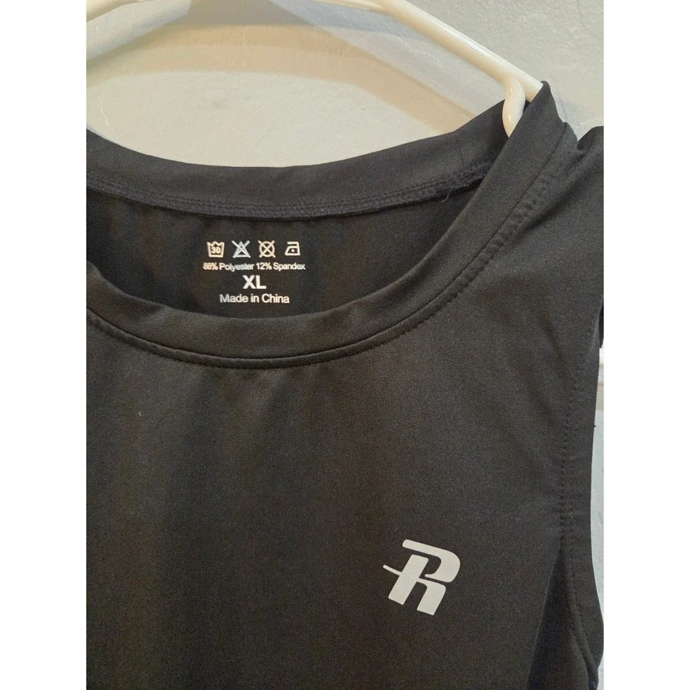 Black Sleeveless Performance Activewear Compression XL Athletic Training Shirt